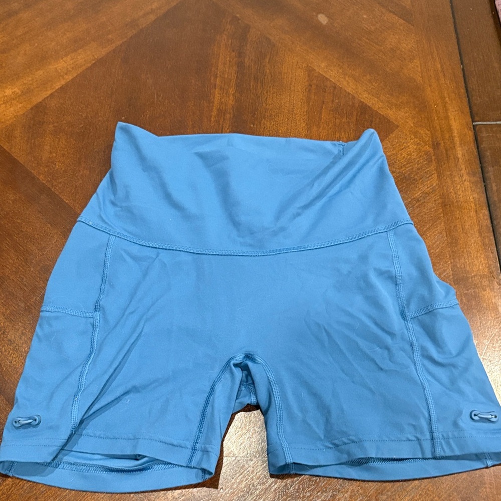 Women's GymShark Blue High-Waisted Shorts